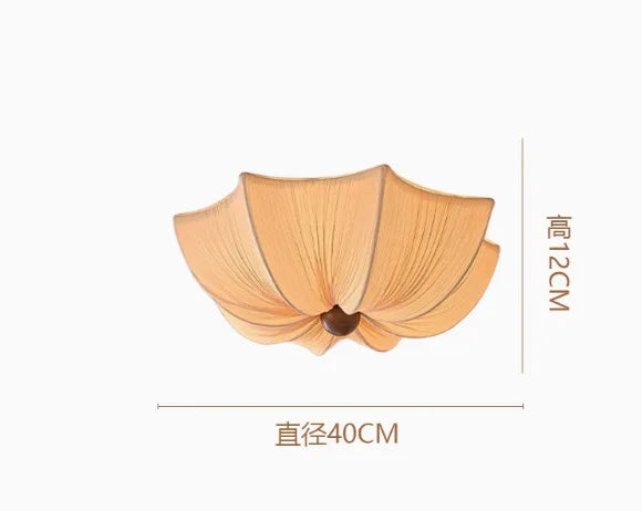 Japanese Wabi Sabi Restaurant Fabric Pendant Lamp Living Room Bedroom Kitchen Homestay High-end Chandelier Home Decor Lighting