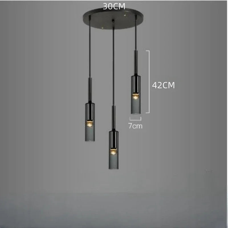 Nordic Minimalist LED Glass Chandelier Ceiling Pendant Lamp Bedroom Bedside Bar Counter Home Decor Lighting Fixtures