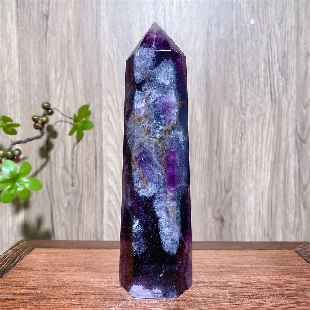 Unique Large Natural Colourful Fluorite Tower Crystal Wand Reiki Healing Mineral Stones Crafts Home Decor Christmas Gifts