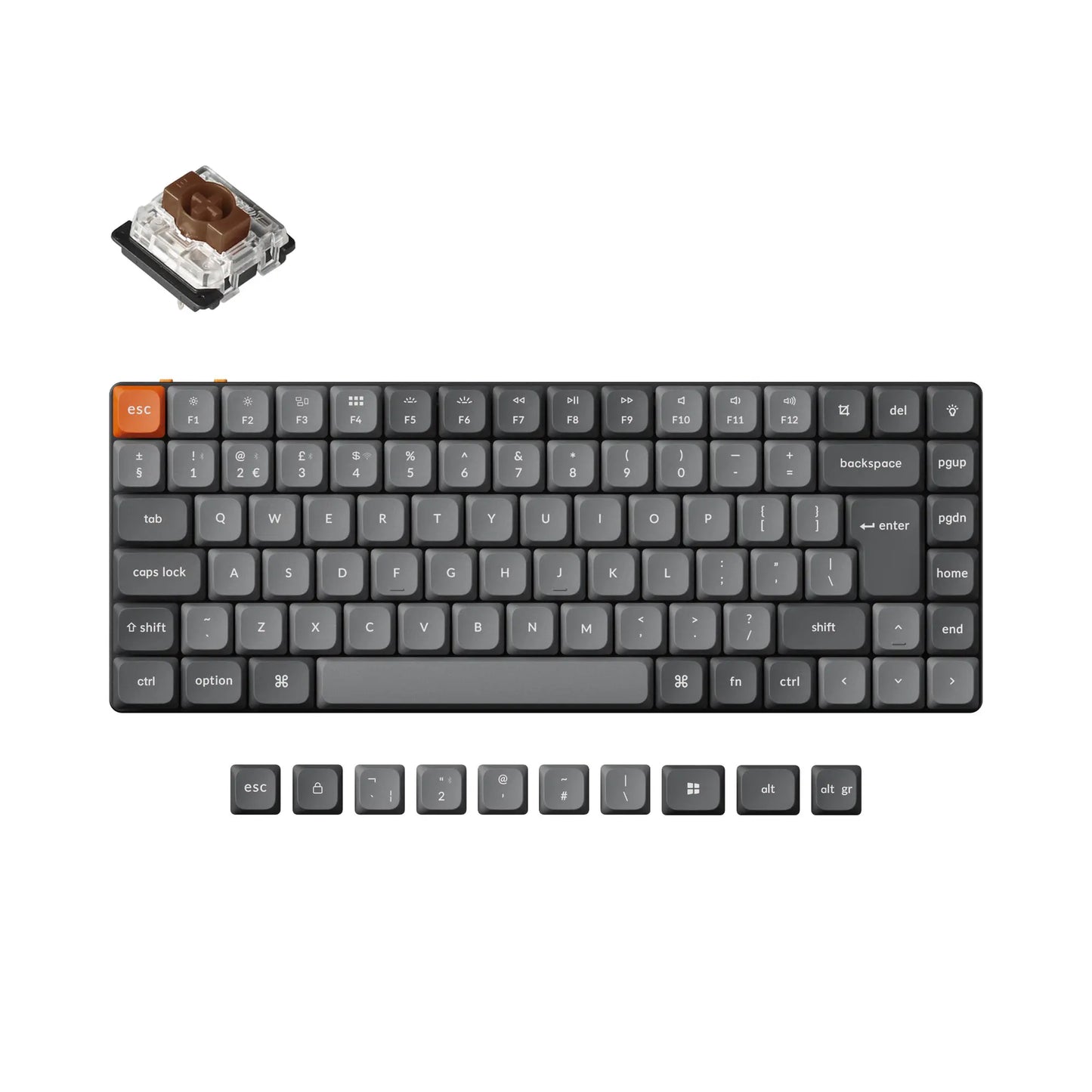 Keychron K3 Max ISO Layout QMK Wireless Custom Mechanical Keyboard Low Profile Gateron Switch Double-Shot PBT Keycap
