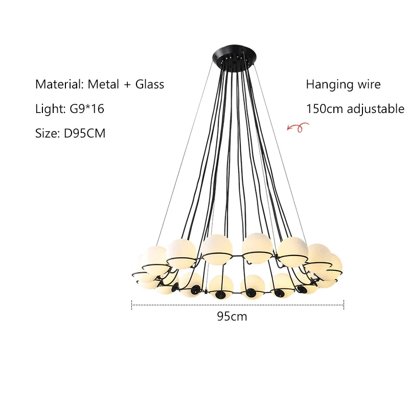 Italy Design Glass Bubble Master Bedroom LED Pendant Light Nordic Counter Lobby Villa Chandeliers Home Decor Lamp High-end Lamps