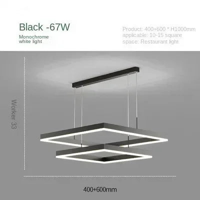 Modern Led Square chandelier Bedroom Table Dining Living Room Kitchen Island Dimmable Pendant lamp Home Decor Lusters Fixture