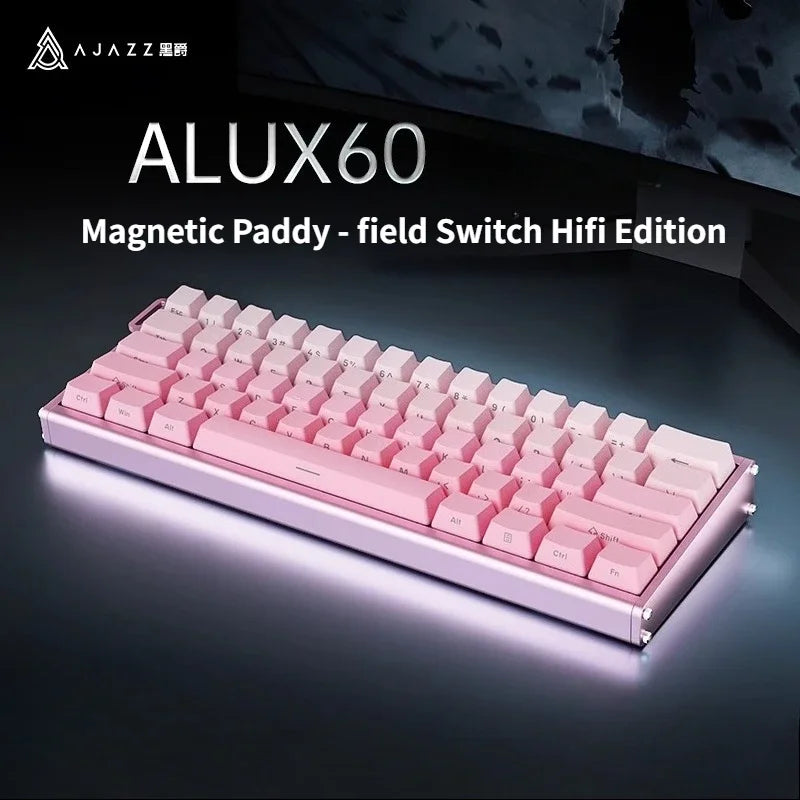 AJAZZ ALUX60 Aluminum Magnetic Mechanical Keyboard 0.125ms Latency RT 0.01mm 8K Rapid Trigger Gaming HotSwap Gamer Keyboard