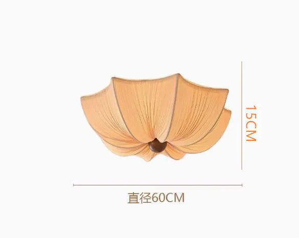 Japanese Wabi Sabi Restaurant Fabric Pendant Lamp Living Room Bedroom Kitchen Homestay High-end Chandelier Home Decor Lighting