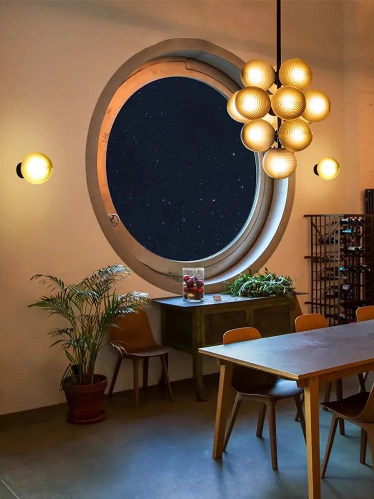 Simple Design Grape Lamp Series Personality Home Decor Elegant Creative Ripple Ball Lights Ceiling Chandelier For Living Room