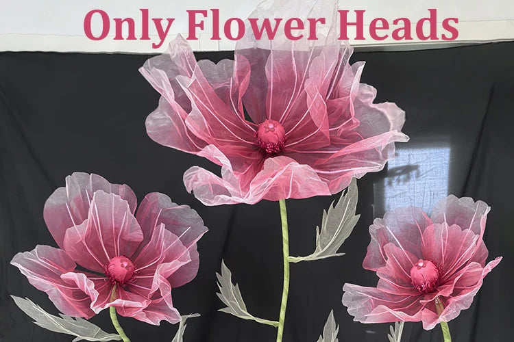190cm Wedding Decor Props Artificial Flowers Road Lead Flower Silk Yarn Flower Poppy Window Display Garden Decoration Home Decor