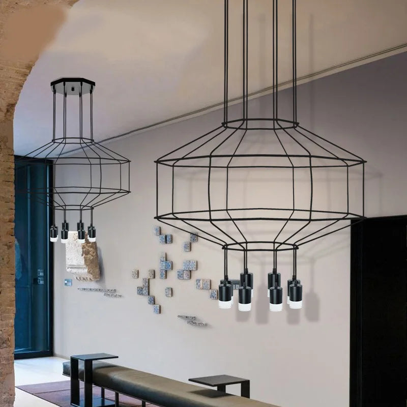 Italy Designer Acrylic Luxury LED Pendant Lamp Living Room Restaurant Bedroom Staircase Simple Line Chandelier Home Decor Light
