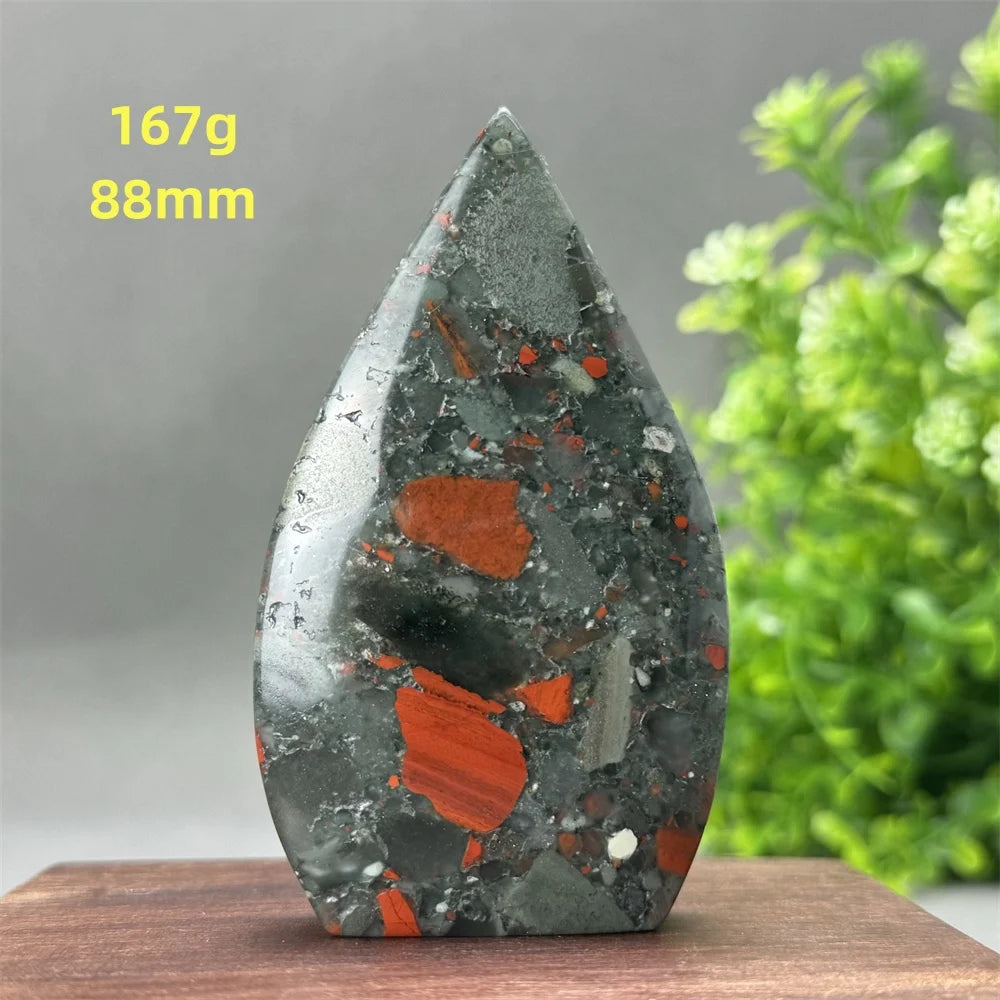 Natural Beautiful Blood Stone Free Form Torch Reiki Healing Energy Spiritual Meditation Witchcraft Exorcism Home Decor