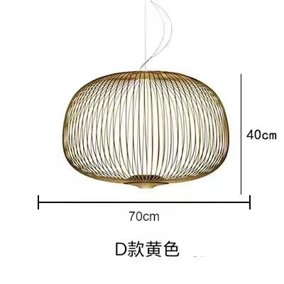 Ameican Birdcage Villa Metal LED Pendant Light Design Artistic Style Lamp for Home Decor Hotel Exhibition Living Room Chandelier