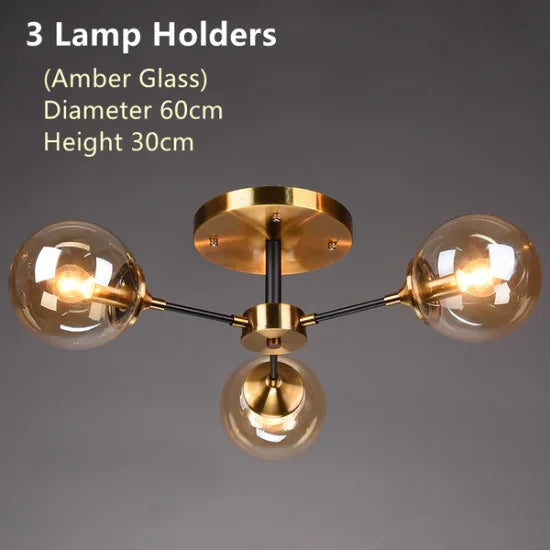 LED Ceiling Lamp Restaurant Bubble Glass Flower LED Ceiling Pendant Light Stylish Luxury Master Bedroom Ceiling Lamps Home Decor