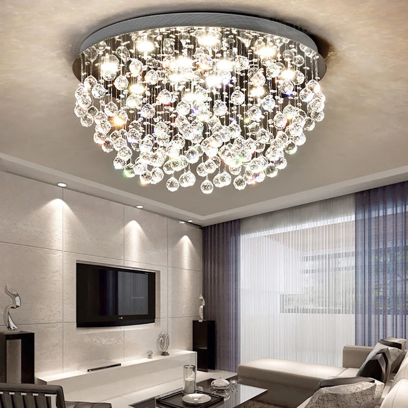 Modern Crystal Ball Ceiling Lights Surface Mounted LED Lamps Lighting Fixture for Living Room Lustres Home Decor Lampara Techo