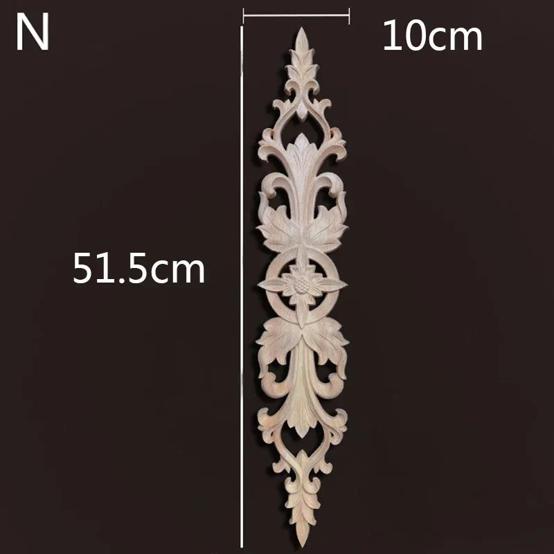 Wooden Furniture Appliques Luxury Living Room Decoration Home Decor Antique Onlays Mouldings Unique Natural Floral Wood Carved