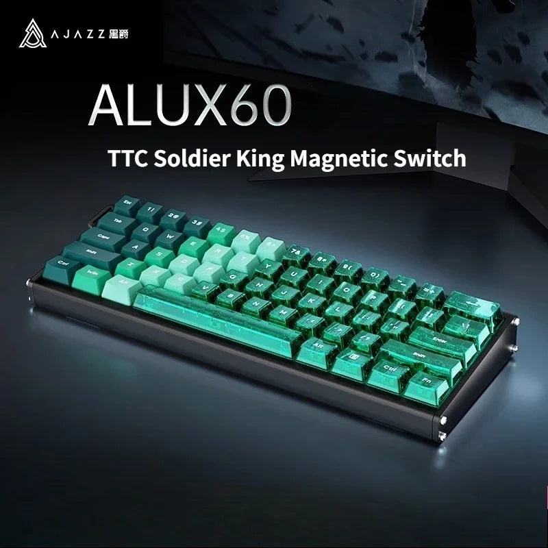 AJAZZ ALUX60 Aluminum Magnetic Mechanical Keyboard 0.125ms Latency RT 0.01mm 8K Rapid Trigger Gaming HotSwap Gamer Keyboard