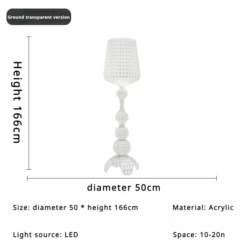 Italian Design Creative Floor Lamp Hollow Acrylic Modern Standing Light for Living Room Bedroom Home Decor LED