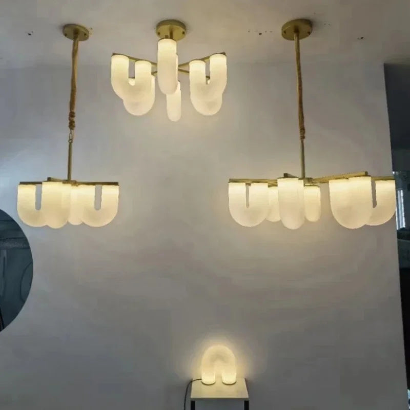 Creative New U-shaped Acrylic LED Pendant Lamp Living Room Restaurant Kitchen Bedroom Hotel Chandelier Home Decor Metal Lighting