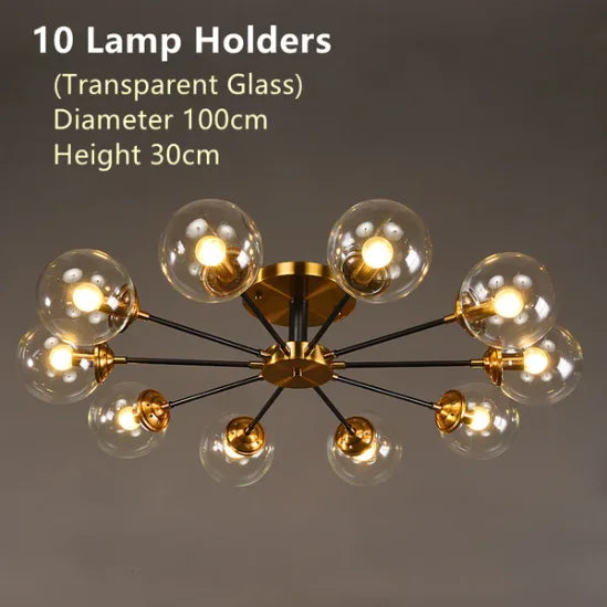 LED Ceiling Lamp Restaurant Bubble Glass Flower LED Ceiling Pendant Light Stylish Luxury Master Bedroom Ceiling Lamps Home Decor