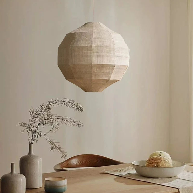 Japanese Wabi Sabi Fabric E27 Pendant Light Living Dining Room Bar Led Droplight Lighting Home Decor Bedroom Lustre Hanging Lamp