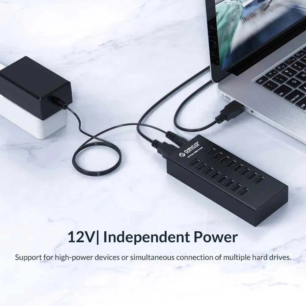 ORICO Industrial USB Hub 16 Port Aluminum USB Splitter Power Adapter Dock Station for Computer Accessories Orico Official Store