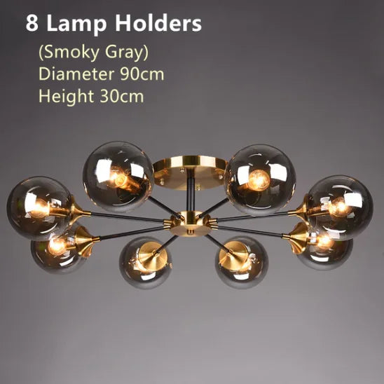 LED Ceiling Lamp Restaurant Bubble Glass Flower LED Ceiling Pendant Light Stylish Luxury Master Bedroom Ceiling Lamps Home Decor