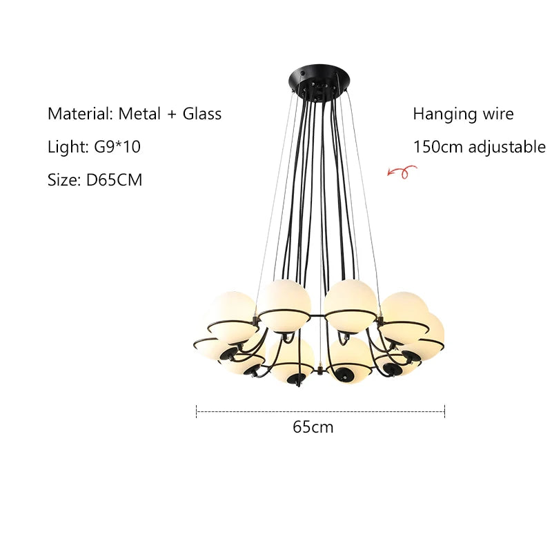 Italy Design Glass Bubble Master Bedroom LED Pendant Light Nordic Counter Lobby Villa Chandeliers Home Decor Lamp High-end Lamps
