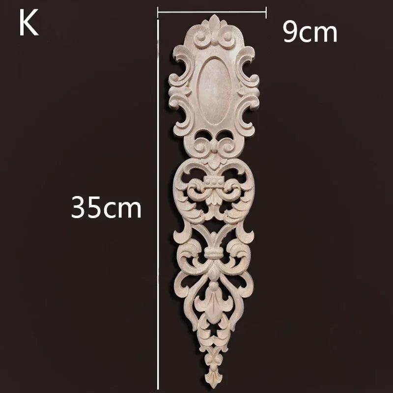 Wooden Furniture Appliques Luxury Living Room Decoration Home Decor Antique Onlays Mouldings Unique Natural Floral Wood Carved