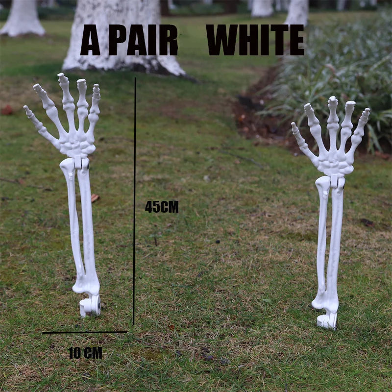 Halloween Decorations Home Decor Skeleton Head Outdoor Scary Props Realistic Skull Hands Yard Prank Festivals Party Supplies