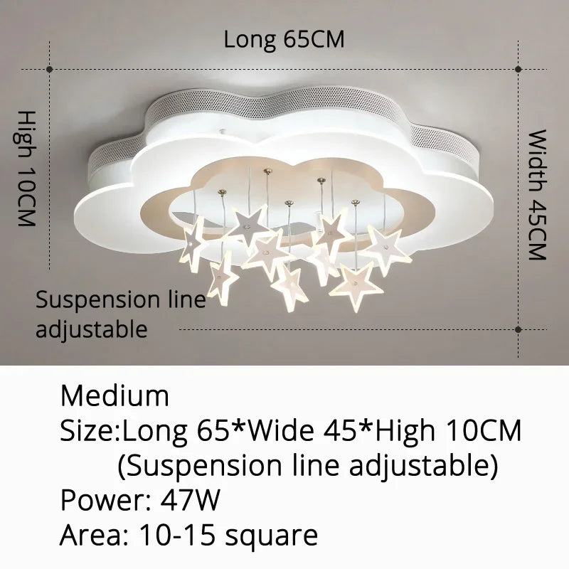 Modern Creative Cloud Star Ceiling Lamp Children Room Restaurant Boy Girl Bedroom LED Eye Protection Chandelier Home Decor Light