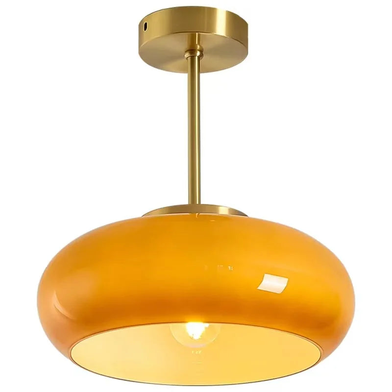 France Style Retro Antique Orange Glass Chandelier Bauhaus Medieval Ceiling Light Dining Room Bedroom Home Decor Light