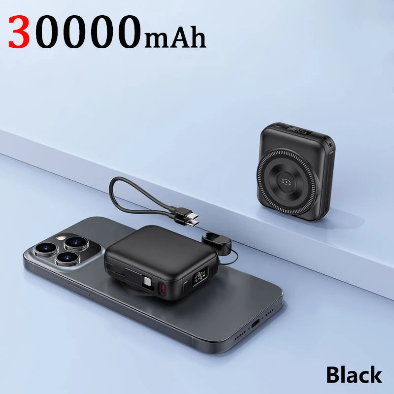 OnePlus Mini 50000mAh Magnetic Wireless Power Bank Multifunctional Type-C PD20W Fast Charging With Cables Plug For iPhone Huawei