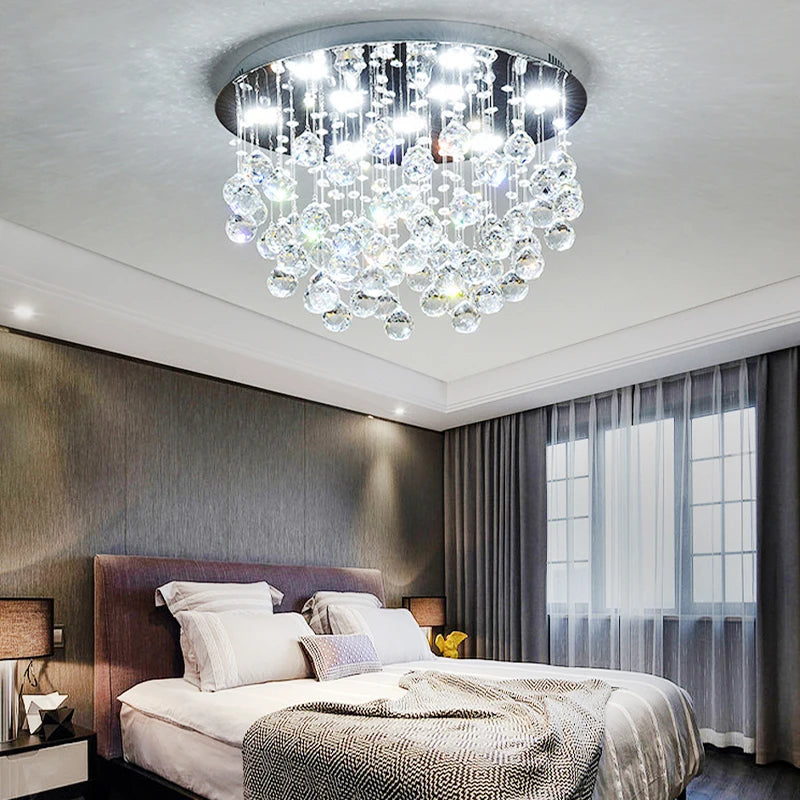 Modern Crystal Ball Ceiling Lights Surface Mounted LED Lamps Lighting Fixture for Living Room Lustres Home Decor Lampara Techo