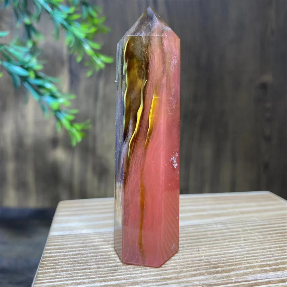 Smelting Fire Quartz Ghost Crystal Stone Point Tower Mineral Energy Healing Hexagonal Wand Home Decor Gift