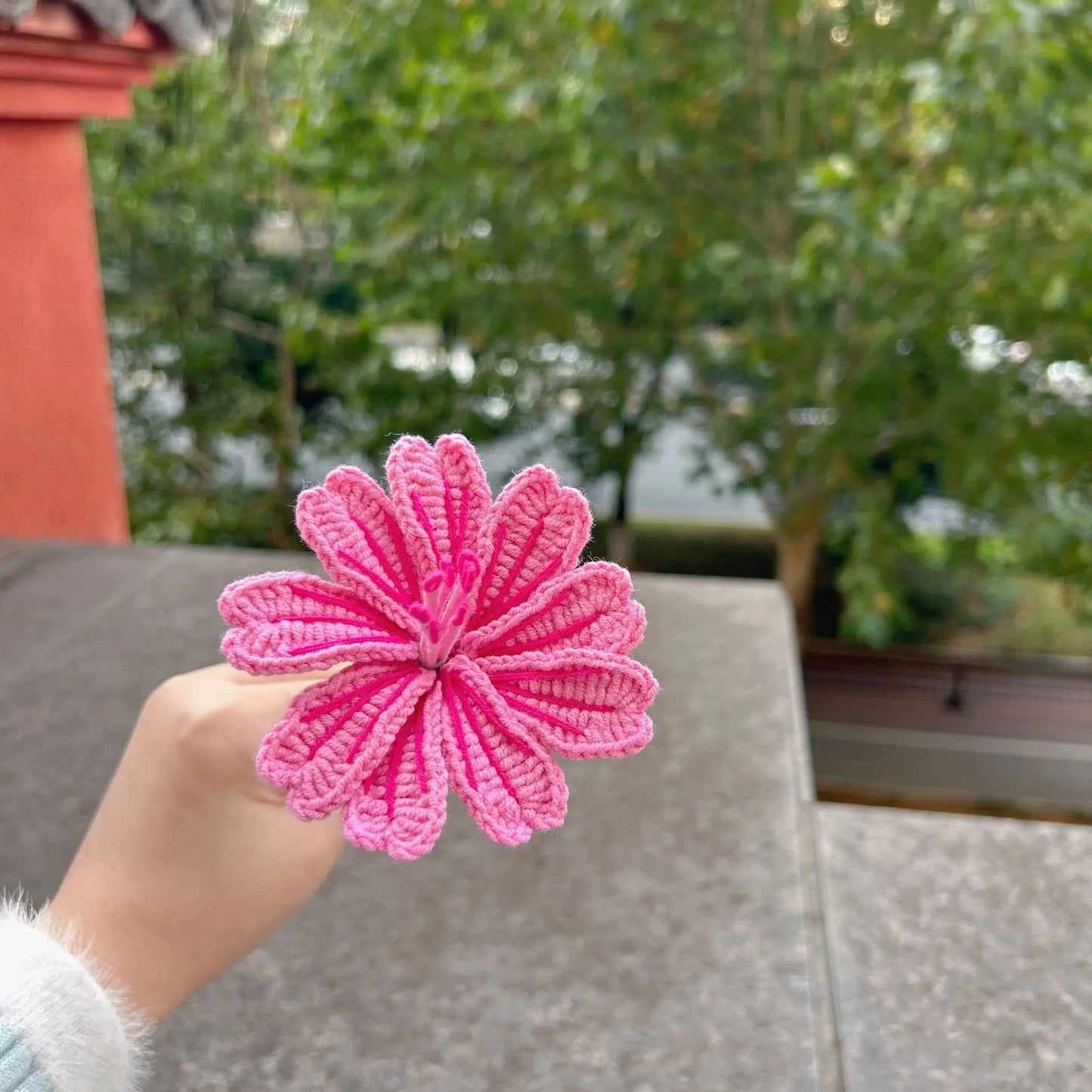 Creative Crochet Bouquet Cute Knitted Flower Lovely Artificial Flower Wedding Home Decor Valentine's Day Gifts