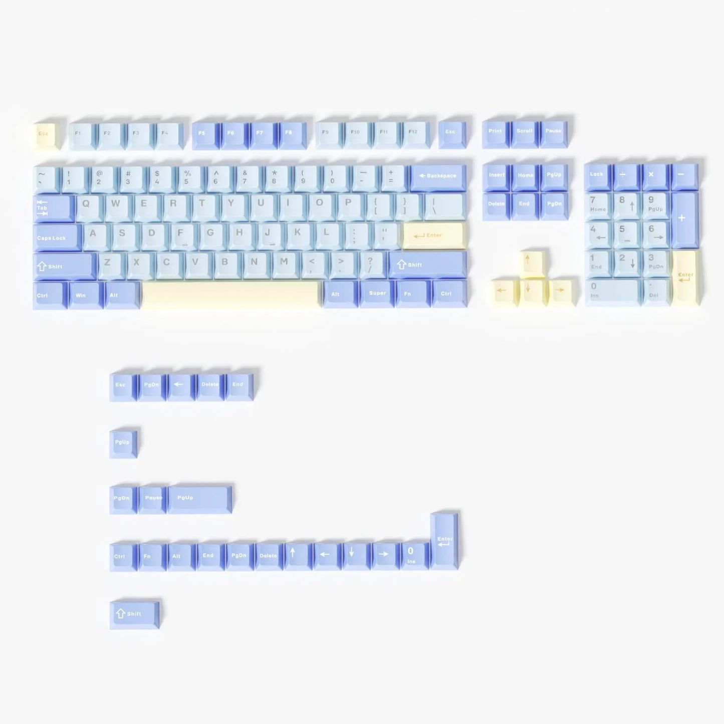 120 Keys Minimalist Style White Double Shot PBT Keycaps Cherry Profile Key cap for Cherry MX Switches Mechanical Gaming Keyboard