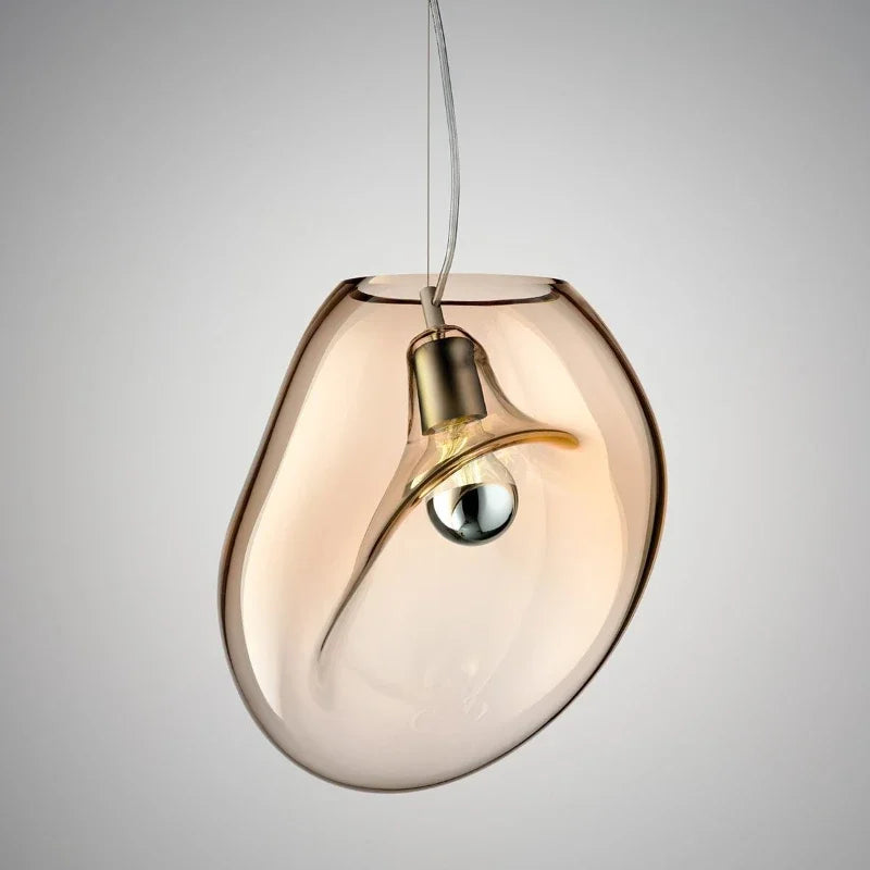 Modern Led Pendant Light Home Decor Dining Room Pendant Lamp Simple Nordic Creative Personality New Smoke Glass Chandelier E27