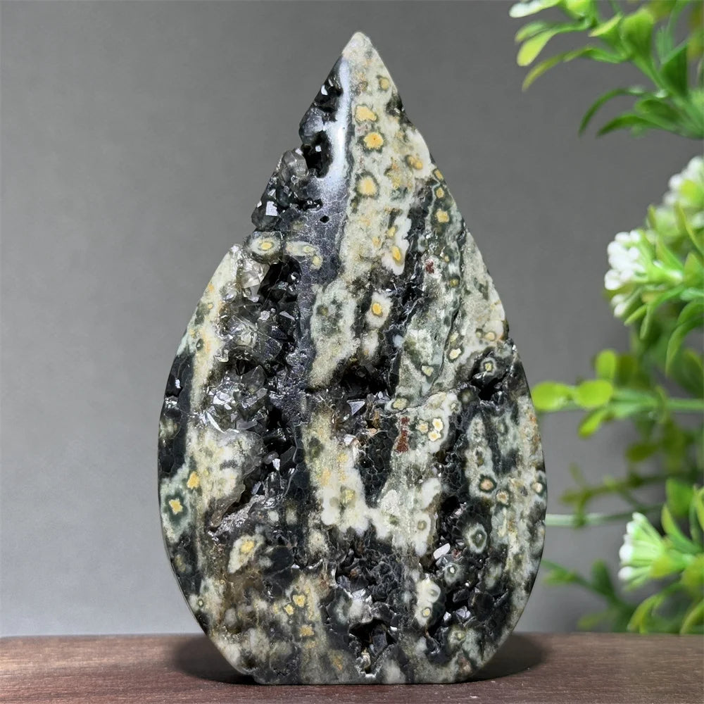 Natural Ancient Ocean Jasper Crystalline Cluster Free Form Torch Mineral Rock Spirit Energy Witchcraft Healing Home Decor Gift