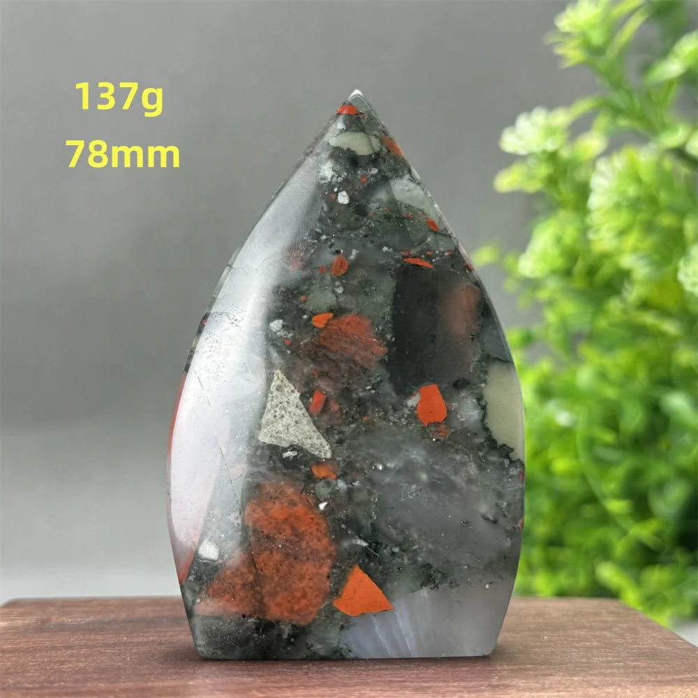 Natural Beautiful Blood Stone Free Form Torch Reiki Healing Energy Spiritual Meditation Witchcraft Exorcism Home Decor