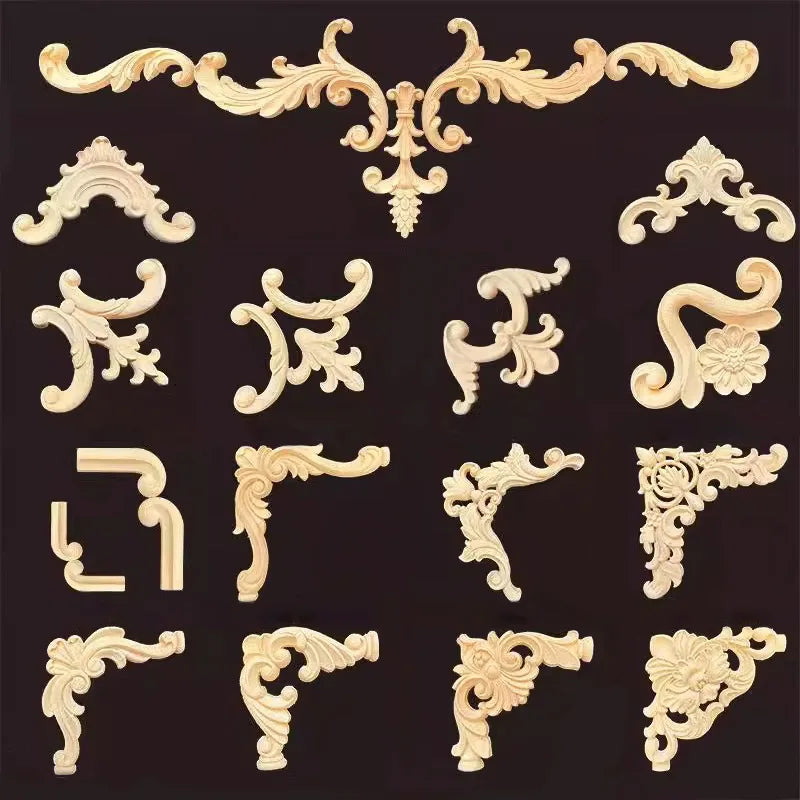 Wood Corner Joint Appliques Molding Home Decor Items Background Wall Decoration for Living Room Wooden Furniture Accessories