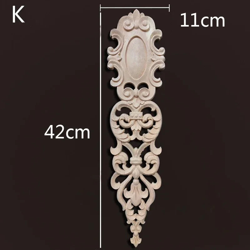 Wooden Furniture Appliques Luxury Living Room Decoration Home Decor Antique Onlays Mouldings Unique Natural Floral Wood Carved