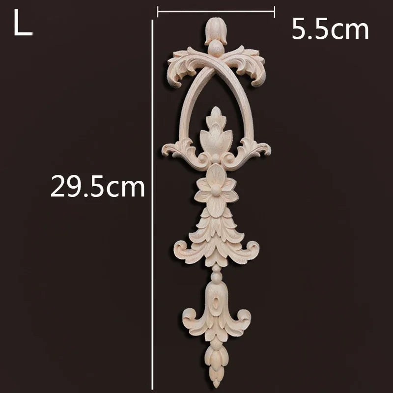Wooden Furniture Appliques Luxury Living Room Decoration Home Decor Antique Onlays Mouldings Unique Natural Floral Wood Carved