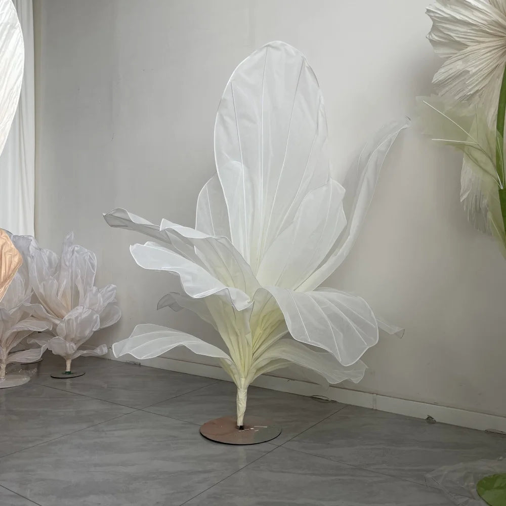 2Pcs Handmade Organza Table Flower Artistic Yarn Floral Ornament Artificial Flower for Window Display Shooting Prop Home Decor