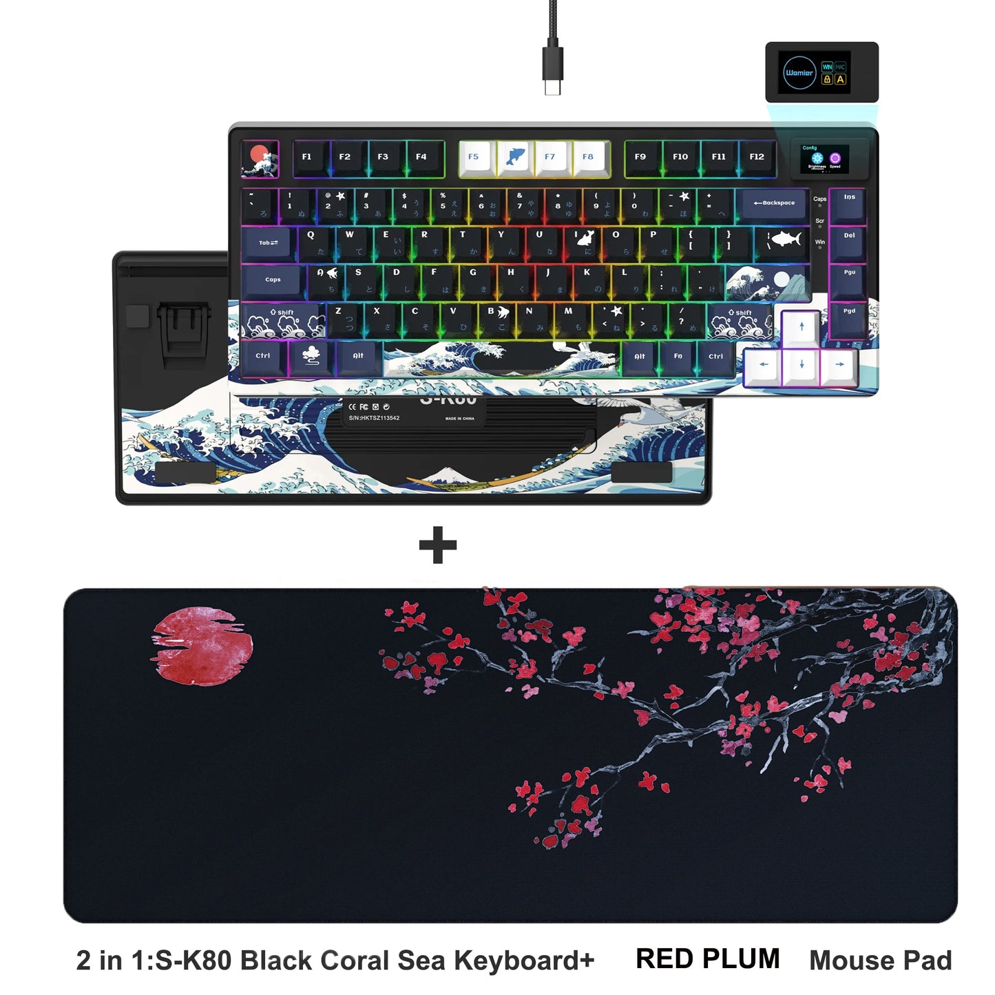 Womier S-K80 Green 75% Keyboard with Color OLED Display Mechanical Gaming Keyboard Hot Swap Keyboard Gasket Mount RGB  Keyboard