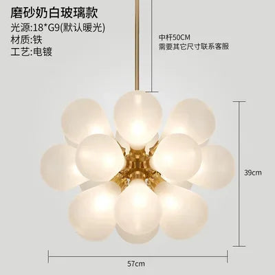 New Children's Room Bedroom Designer Glass Chandelier Modern Minimally Living Room Restaurant Pendant Lamp Home Decor LED Light