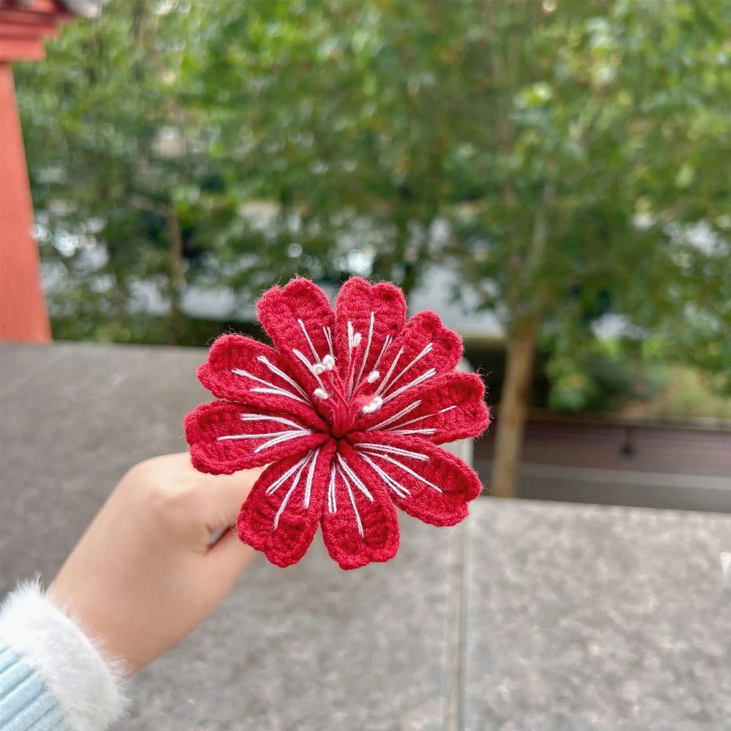 Creative Crochet Bouquet Cute Knitted Flower Lovely Artificial Flower Wedding Home Decor Valentine's Day Gifts
