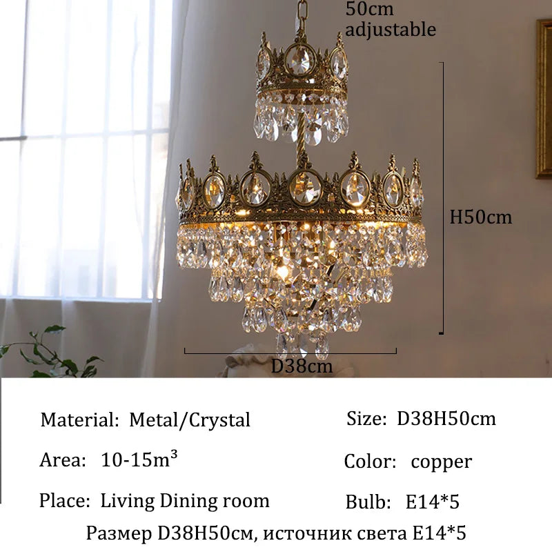 Luxury Crystal Crown Chandelier Home Decor Living Room Lights Led Ceiling Light Fixture Modern Hanging Chandelier Lighting Lamps
