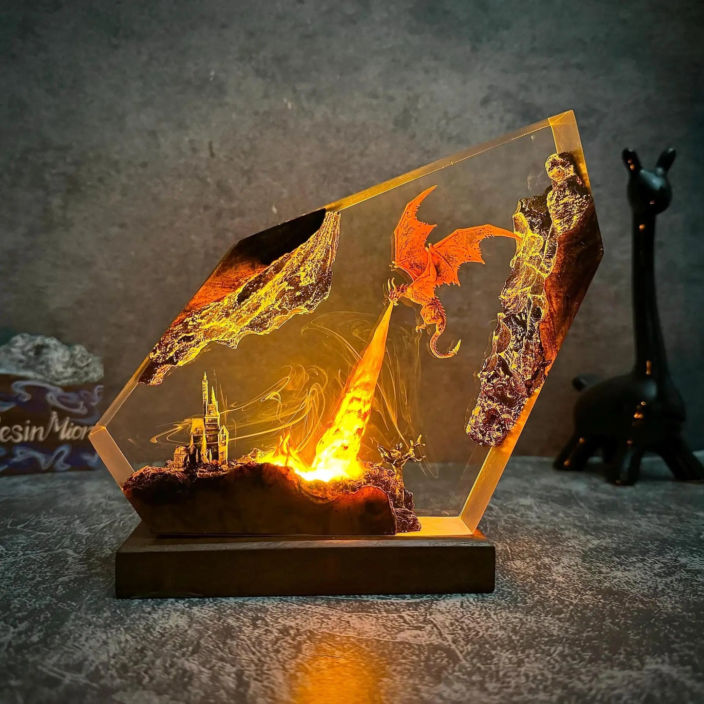 Creative Charizard Resin Art Halloween Home Decor Lighting Gift Movie Model Craft Display Ornament