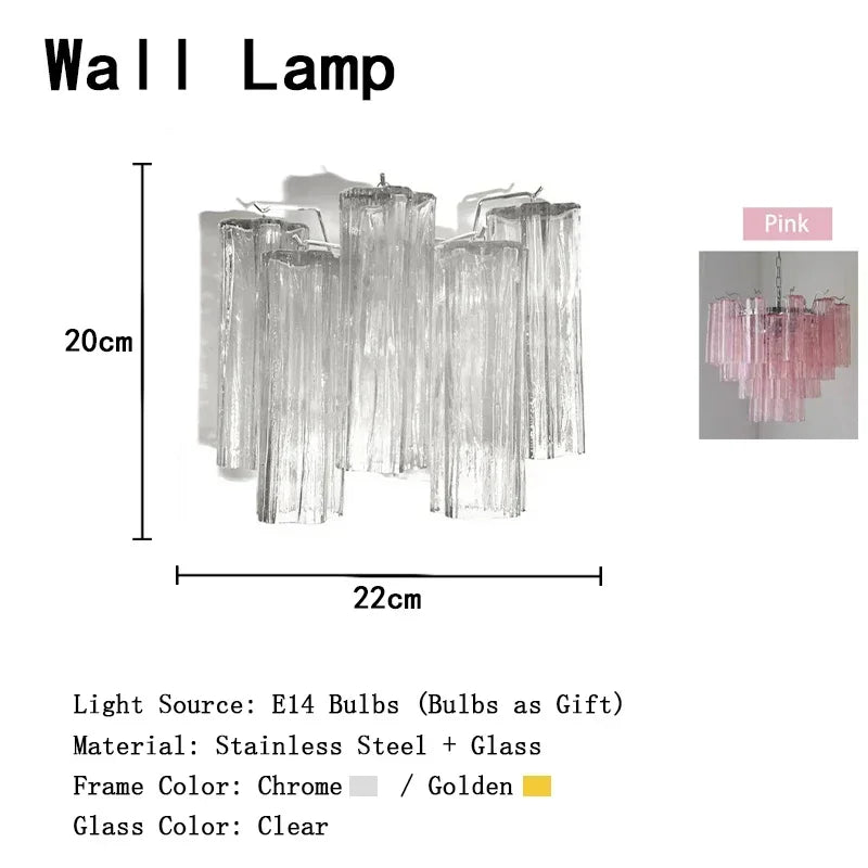 Luxury Italian Crystal Strips Murano Chandelier Customizable Ceiling Pendant Light for Villa Living Room High-End Home Decor