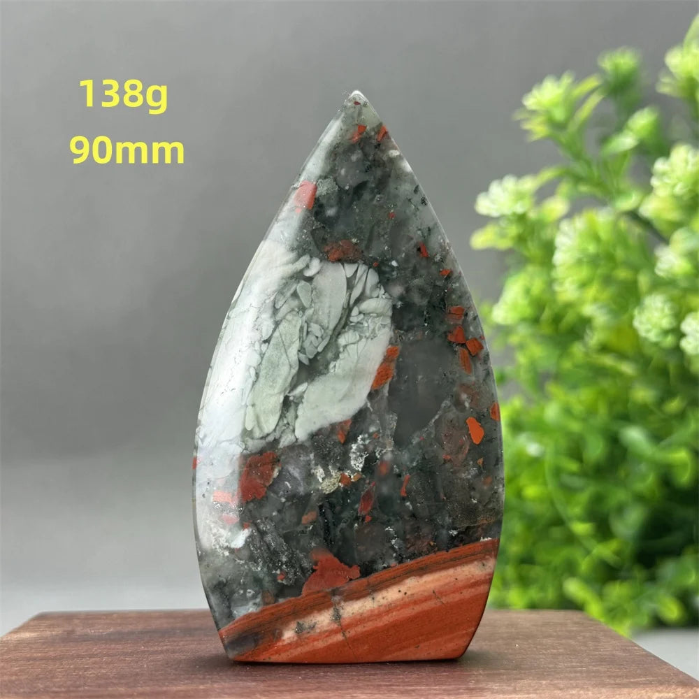 Natural Beautiful Blood Stone Free Form Torch Reiki Healing Energy Spiritual Meditation Witchcraft Exorcism Home Decor