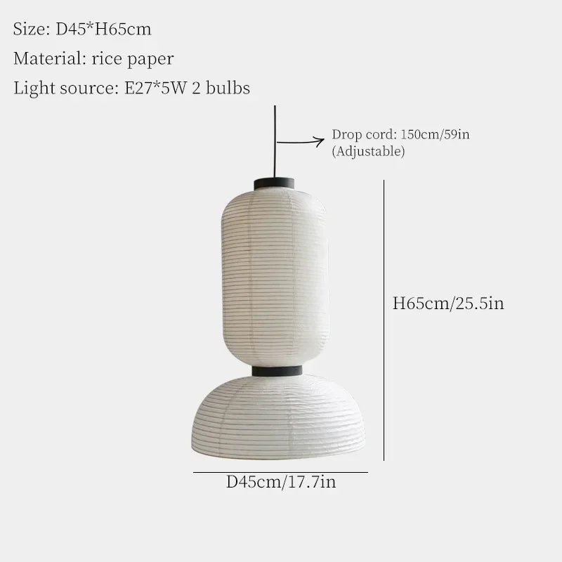 Japanese Rice Paper Wabi Sabi Hanging Pendant Lamp,nordic Suspension Luminaire Lampen Dining Living Room Island LED Home Decor