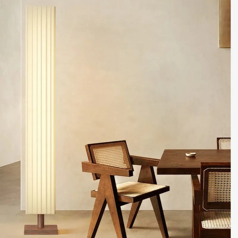 Fabric Wood LED Floor Lamp Decorative Standing Night Light for Living Room Sofa Side Bedroom Bedside Home Decor