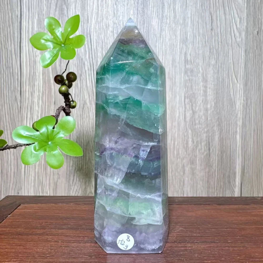 Unique Large Natural Colourful Fluorite Tower Crystal Wand Reiki Healing Mineral Stones Crafts Home Decor Christmas Gifts